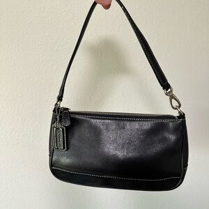 Coach Black Leather Hampton Demi Bag 7785